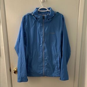 Columbia Bright Blue Packable Hooded Zip Up Jacket